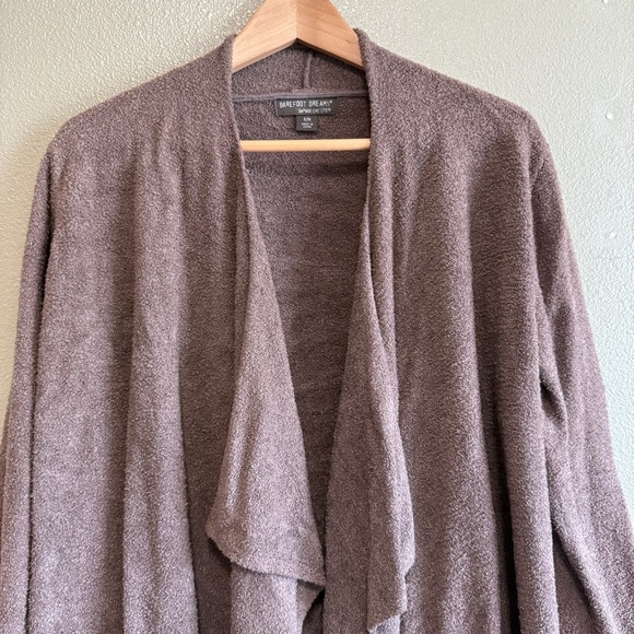 Barefoot Dreams Bamboo Chic Light Waterfall Cardigan in Taupe Brown - Picture 2 of 5